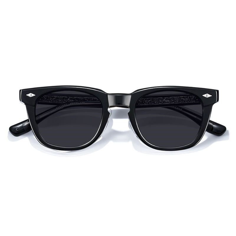 Handmade Vintage Plate Transparent Tea Square Frame Sunglasses