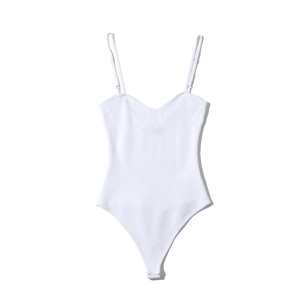 Sexy Round Neck Elastic Skinny Knit Jumpsuit Suspender
