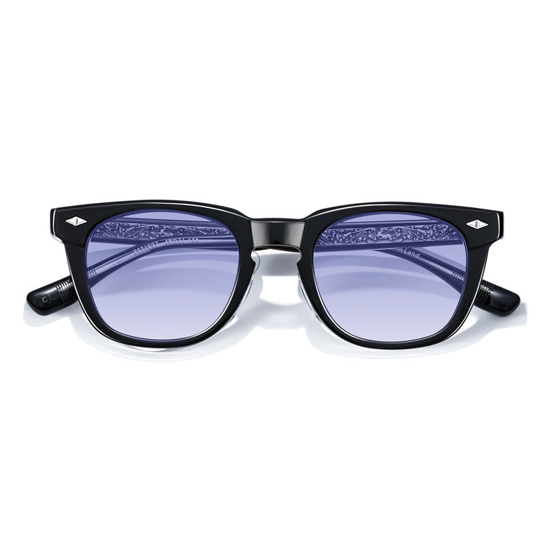 Handmade Vintage Plate Transparent Tea Square Frame Sunglasses