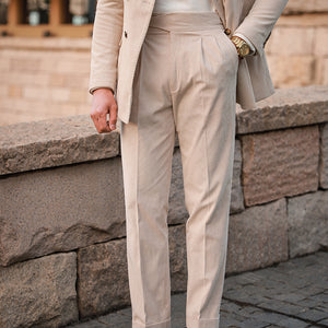 Retro Corduroy Pants For Men With High Waist
