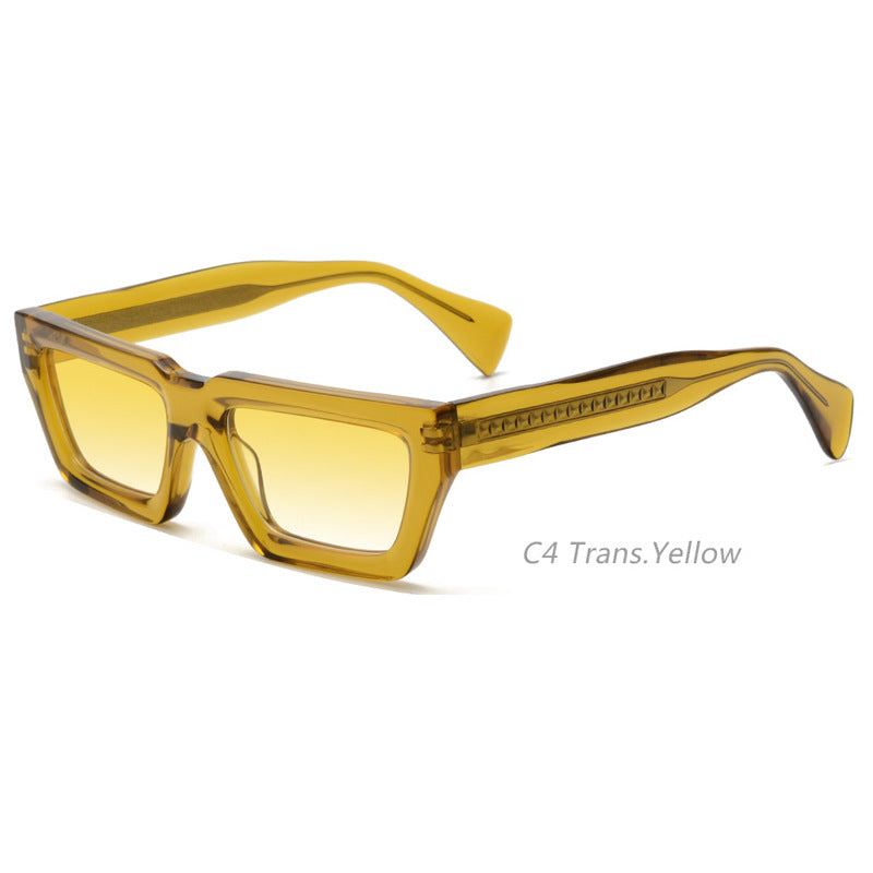 Retro Small Frame Colorful Transparent Square Sunglasses