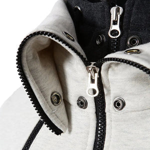 Men's Zip UP Hooded Jacket Two Piece Sports Cardigan Casual Slim Sweatshirt Jacket