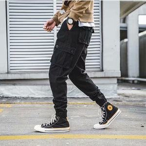 Overalls Men's American-style Retro Casual Loose Cropped Pants Multi-pocket Ankle Banded