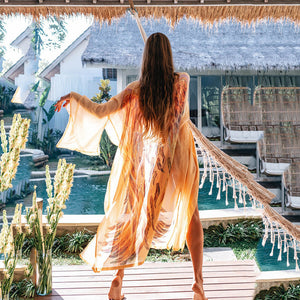 Printed Blouse Women's Swimsuit Outside Women's