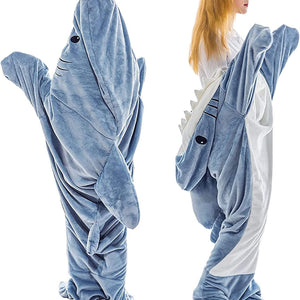 Home Soft Flannel Shark Blanket Hoodie