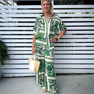 New Fashion Printed Pants Suit