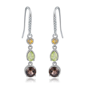 Fashionable Elegant Natural Gemstone Earrings S925 Silver