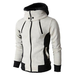 Men's Zip UP Hooded Jacket Two Piece Sports Cardigan Casual Slim Sweatshirt Jacket
