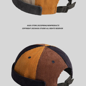 Women's Retro Corduroy Color Matching Hat