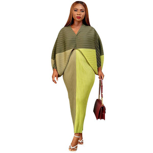 V-neck Batwing Sleeve Printing Dress
