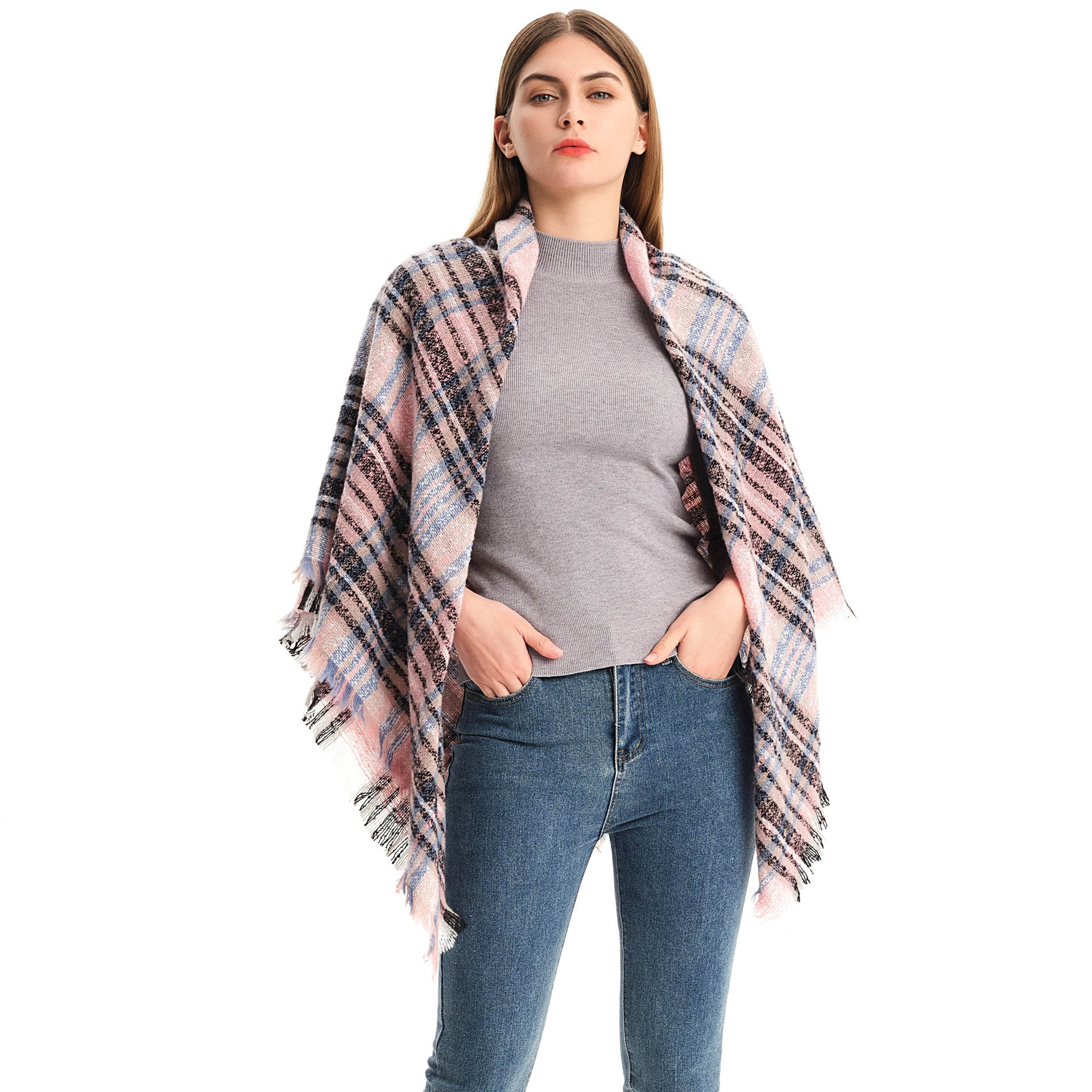 Shawl Scarf Autumn And Winter Large Plaid Triangle