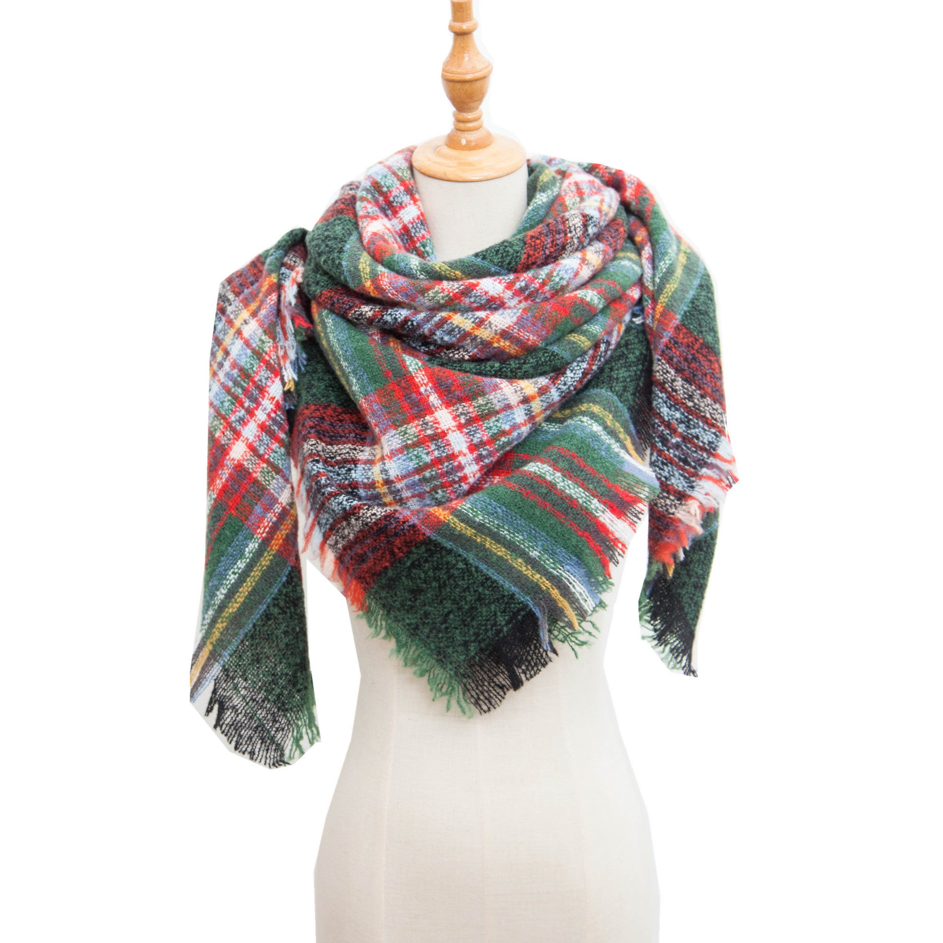 Shawl Scarf Autumn And Winter Large Plaid Triangle