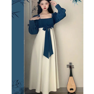 Long Sleeve Square-neck Dress