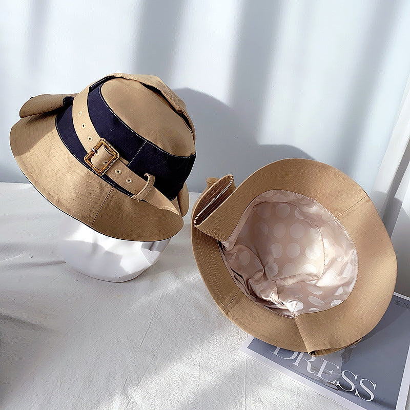 Fisherman Cotton Hat Women's Overalls Wind Bucket Hat Trench Coat Hem