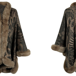 Aristolochia Ringens Knitted Cloak Female Thickening Warm Shawl