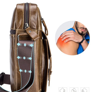 Men's First Layer Cowhide Large Capacity Shoulder Messenger Bag