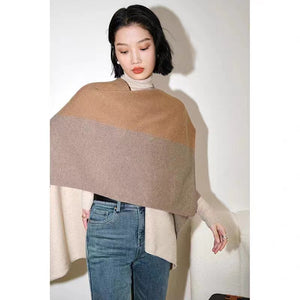 Cashmere Color Matching Talma Shoulder And Neck Protection All-match Inlaid Cashmere