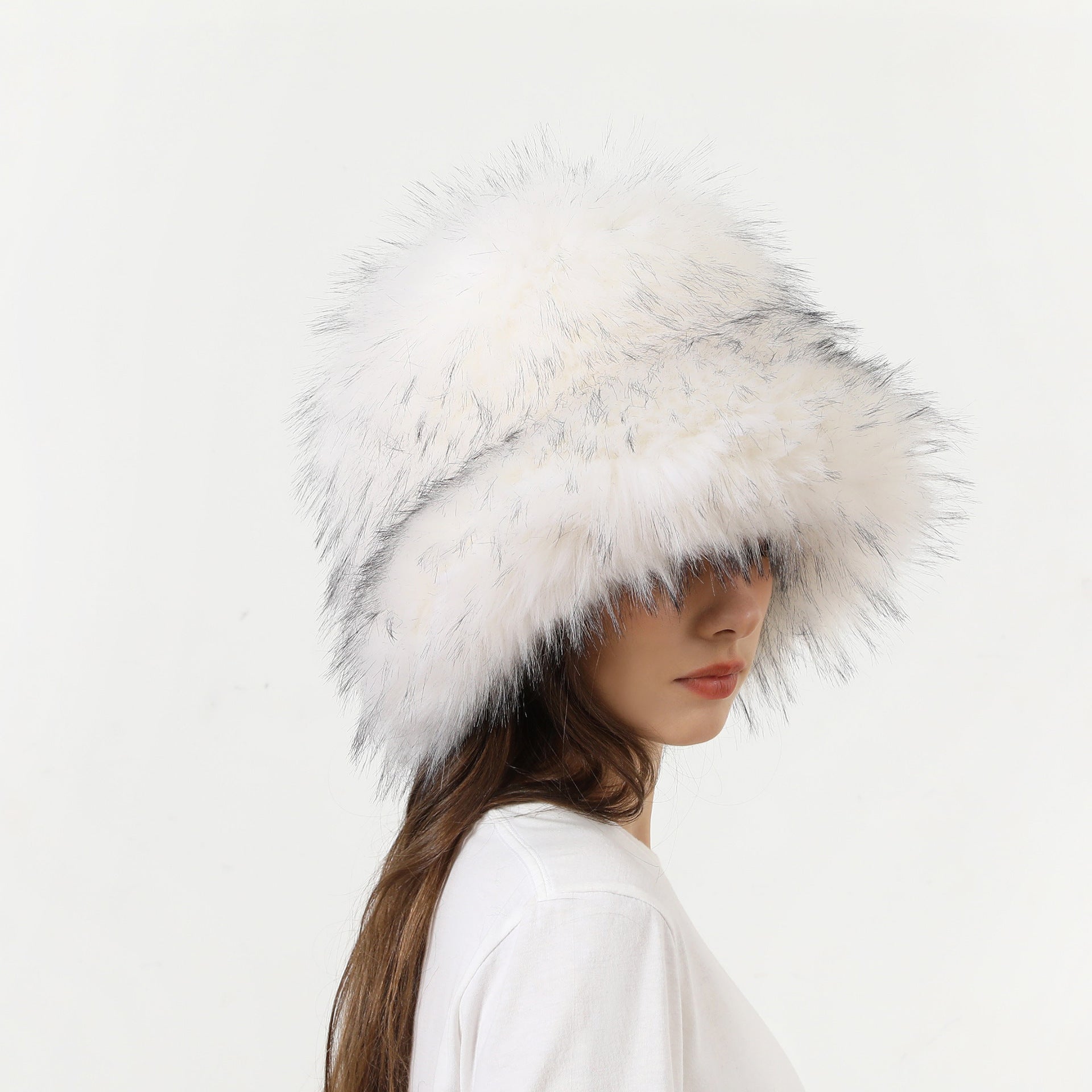 Winter Warm Thickened Faux Fur Straw Hat