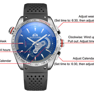 Automatic Mechanical Multifunctional Noctilucent Tape Classic Men's Watch