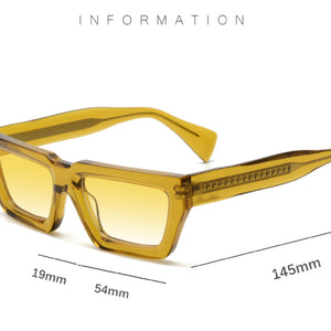 Retro Small Frame Colorful Transparent Square Sunglasses