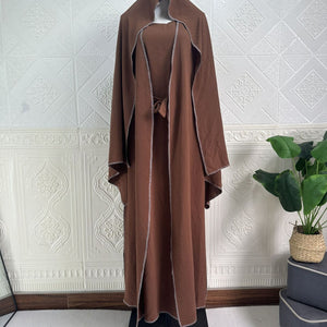 Dubai Turkey Cardigan With Inner Wear Dress