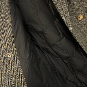 Female Gray Woolen British Style Down Jacket