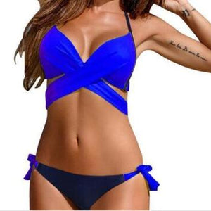 Variety cross straps bikini new swimsuit fashion sexy steel support two-piece swimsuit