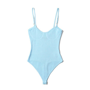 Sexy Round Neck Elastic Skinny Knit Jumpsuit Suspender