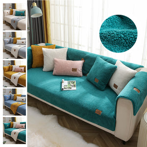 Winter Lamb Wool Sofa Towel Thicken Plush Soft And Smooth Sofa Covers