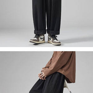 New Straight Wide-leg Cropped Pants