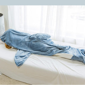 Home Soft Flannel Shark Blanket Hoodie
