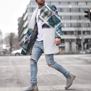 Men's Woolen Stand Collar Mid-length Trench Coat