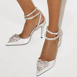 Women's Fashionable All-match Heart-shaped Rhinestone Sandals