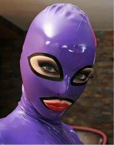 Latex Hood Mask With Zipper Role Play