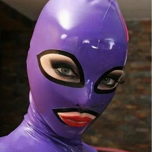Latex Hood Mask With Zipper Role Play