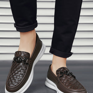 Low-top Casual Tooling Leather Surface Retro Trendy Slip-on Formal Suit Shoes