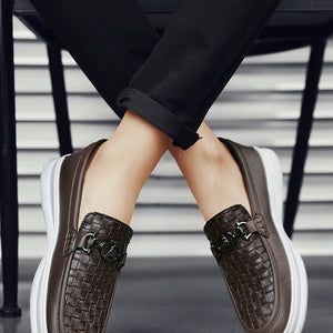 Low-top Casual Tooling Leather Surface Retro Trendy Slip-on Formal Suit Shoes