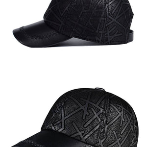 Leather Hat Fallwinter Baseball Cap Unisex Casual Sheepskin Peaked Cap Thin Outdoor Youth