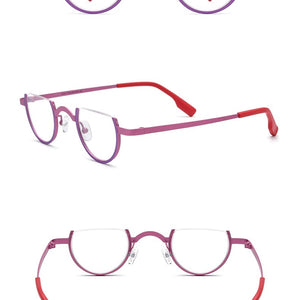 Color Matching Pure Titanium Fashion Plain Glasses Square Semicircle Glasses Frame