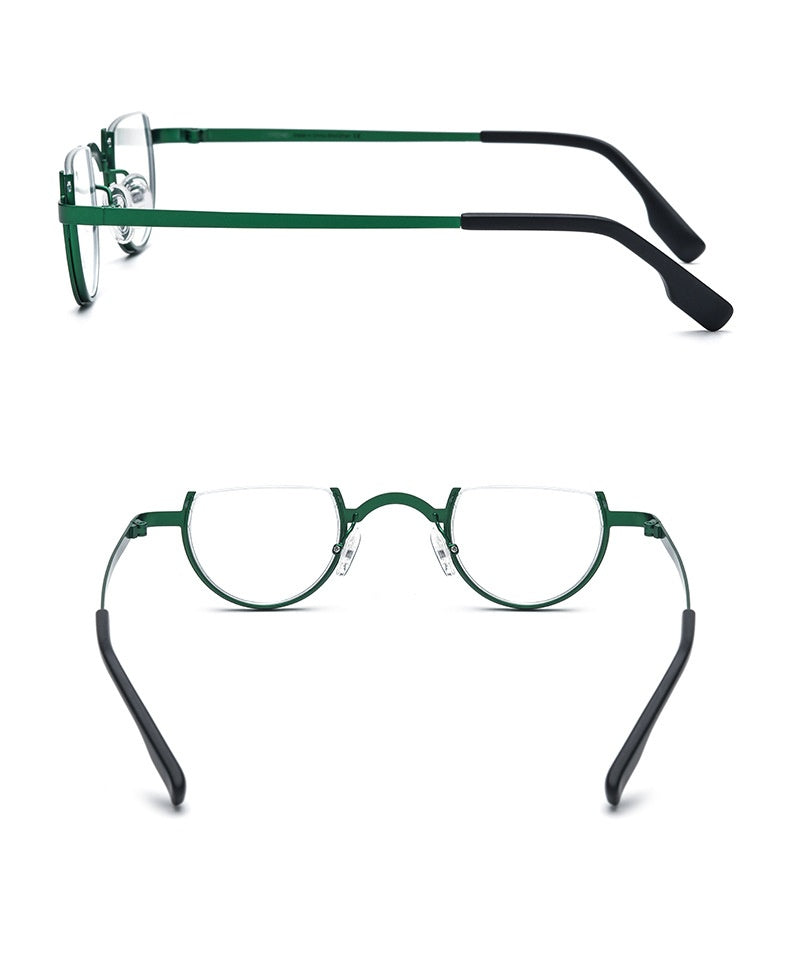 Color Matching Pure Titanium Fashion Plain Glasses Square Semicircle Glasses Frame