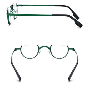 Color Matching Pure Titanium Fashion Plain Glasses Square Semicircle Glasses Frame