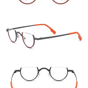 Color Matching Pure Titanium Fashion Plain Glasses Square Semicircle Glasses Frame