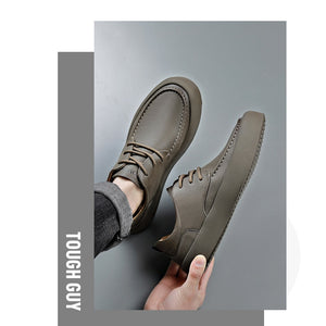 Men's Leather Flat Bottom Casual Sneakers