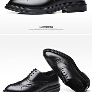 Autumn And Winter Brogue Men's Business Leather Shoes