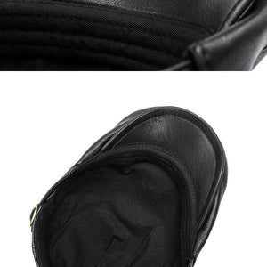 Autumn And Winter Genuine Leather Men's Middle-aged And Elderly Duck Tongue Korean Workers Monochrome Beret