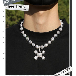 Necklace Copper Inlaid Zircon Diamond Street Cool Fashion Ornament Pendant