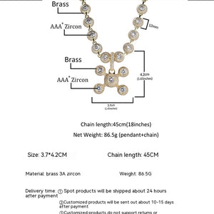 Necklace Copper Inlaid Zircon Diamond Street Cool Fashion Ornament Pendant