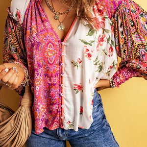 Fashion Floral Print Shirt For Women