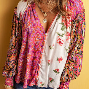 Fashion Floral Print Shirt For Women
