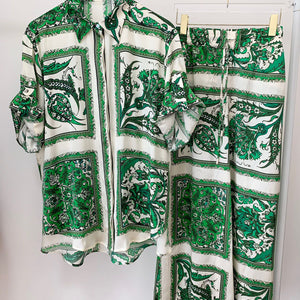 New Fashion Printed Pants Suit